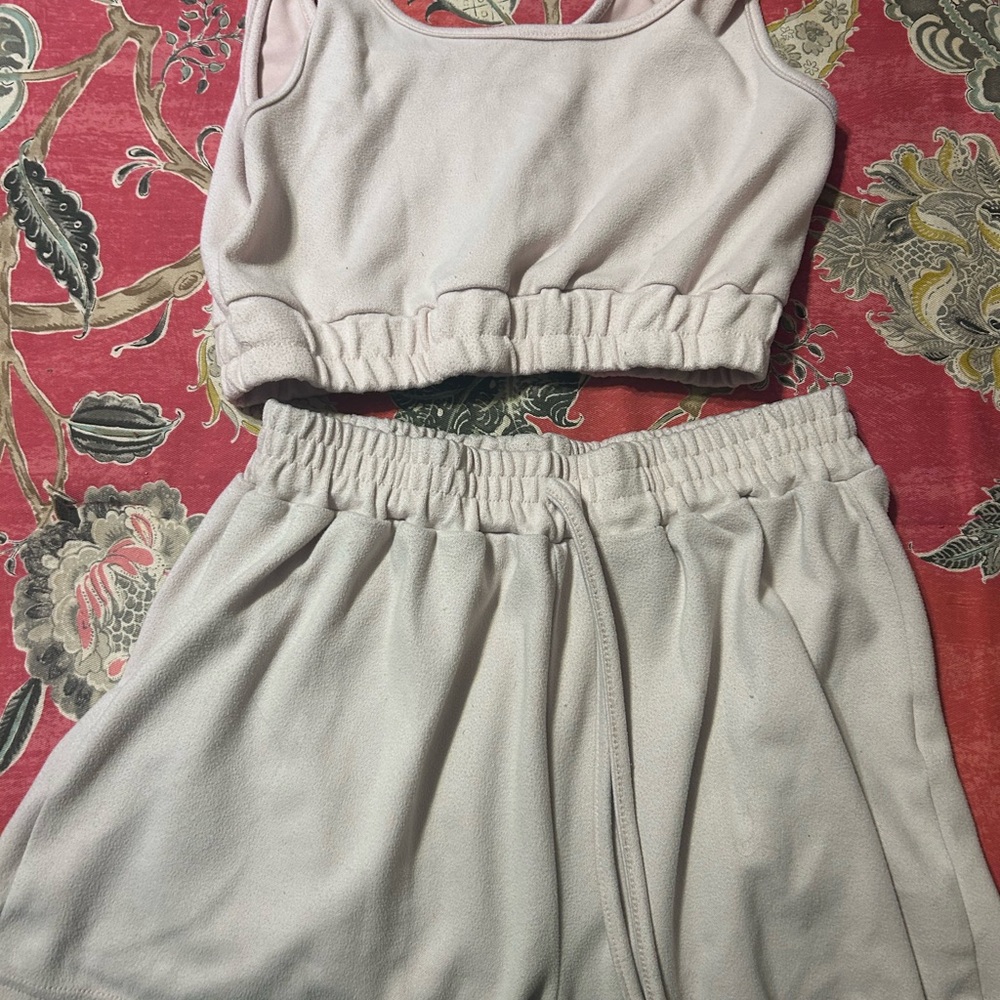 Light Pink Tank and Shorts lounge Set